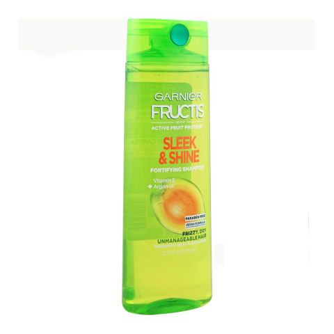 Garnier Fructis Sleek & Shine Fortifying Shampoo, Vitamin E + Argan Oil, Paraben Free, 370ml