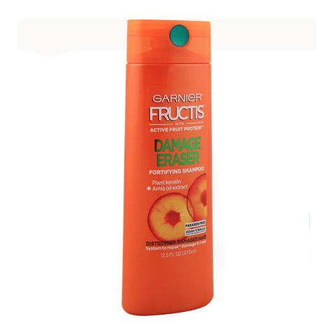 Garnier Fructis Damage Eraser Fortifying Shampoo, Plant Keratin + Amla Oil Extract, Paraben Free, 370ml