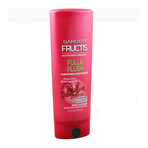 Garnier Fructis Full & Plush Volume/Body Fortifying Conditioner, Fibra Cylane + Pomegranate, Paraben Free, 370ml
