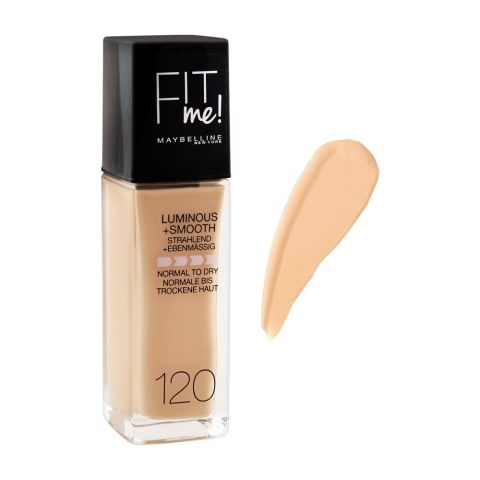 Maybelline New York Fit Me Luminous + Smooth Liquid Foundation, 120 Classic Ivory, 30ml