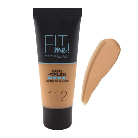 Maybelline New York Fit Me Matte & Poreless Foundation, 112 Soft Beige