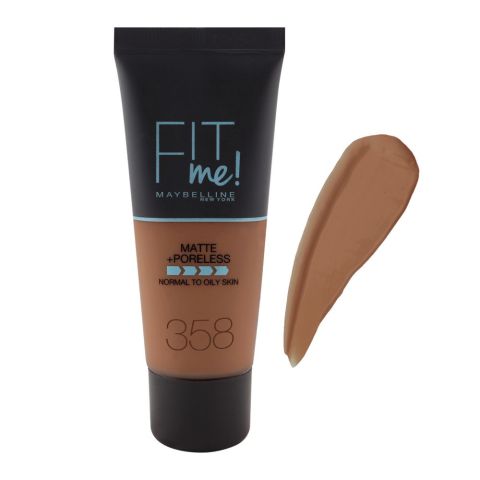 Maybelline New York Fit Me Matte & Poreless Foundation, 358 Latte