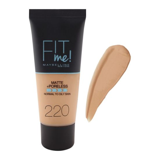 Maybelline New York Fit Me Matte + Poreless Foundation, 220 Natural Beige, 30ml