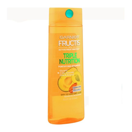 Garnier Fructis Triple Nutrition Fortifying Shampoo, Glycerin + 3 Oils, Paraben Free, 370ml