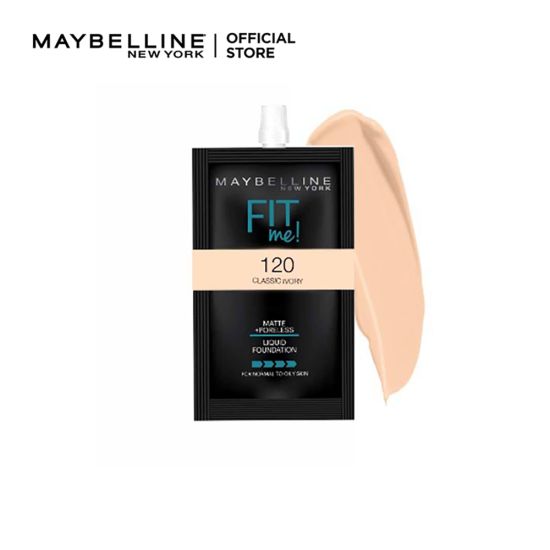 Maybelline New York Fit Me Matte + Poreless Foundation, 6x5ml Pack, 120 Classic Ivory